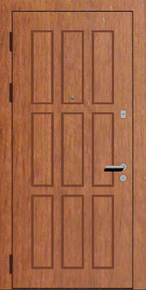 Надежная входная дверь с отделкой Шпон  С9 красное дерево